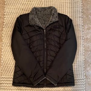 Ladies Reversible Fuzzy/Puffer Jacket